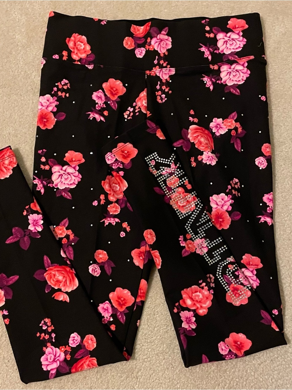 Vs. PINK floral bling leggings-small NWOT - Picture 2 of 9